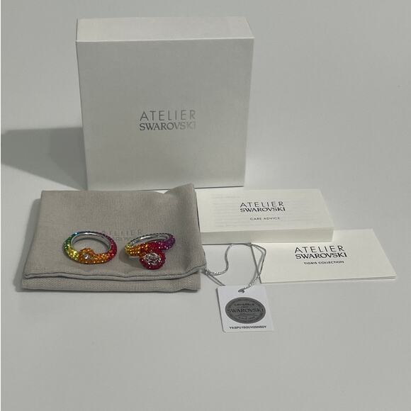 Swarovski Atelier Tigris ring Set (2), size 55/7 Multicolored, Rhodium plated - Picture 3 of 7